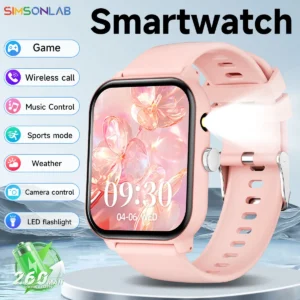 New Game Smart Watch 1.83'' Bluetooth Call Sports Mode Music/Camera Control LED Flashlight Long Battery Watch for Android/IOS