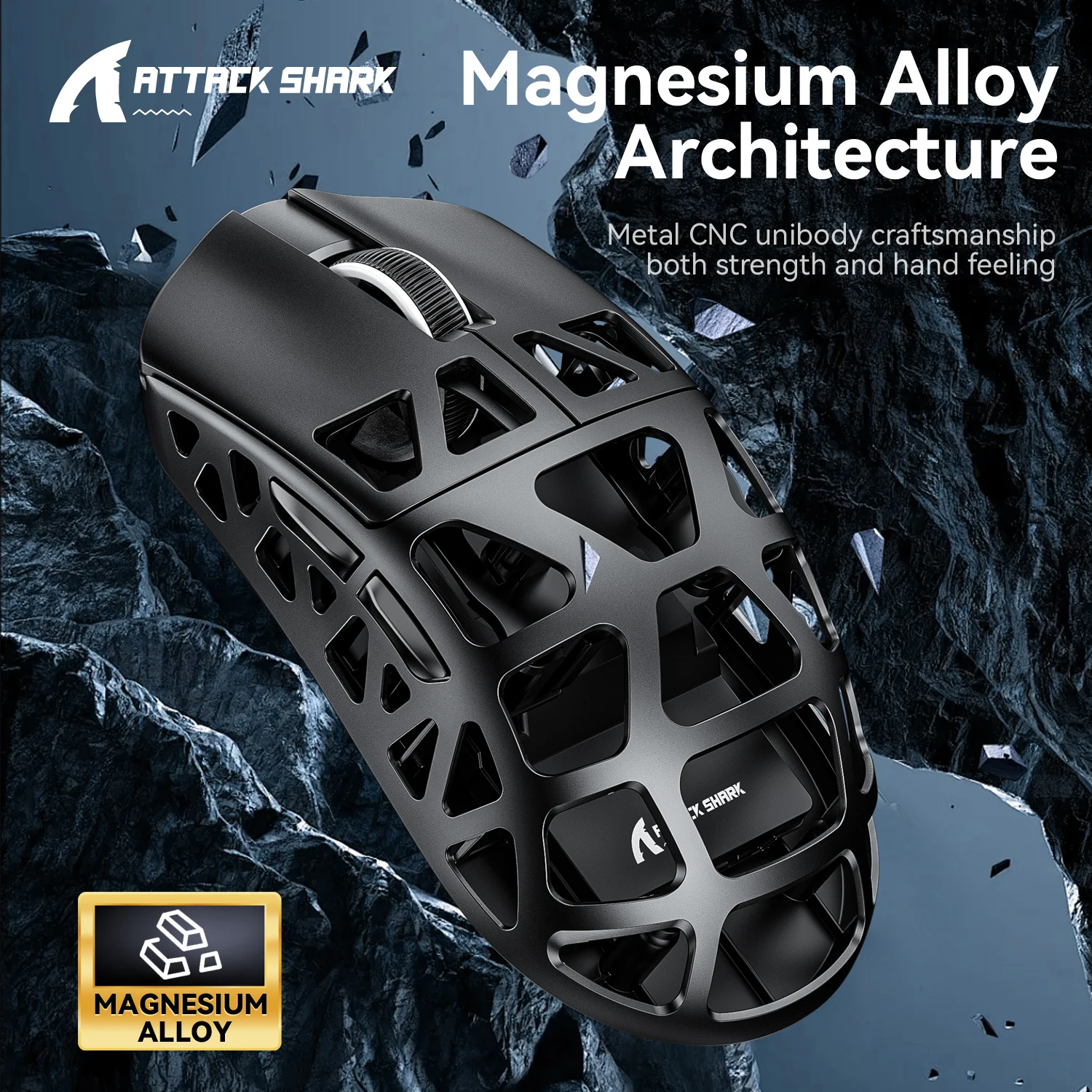ATTACK SHARK R3 Gaming Mouse Magnesium Alloy Honeycomb,Ultra-Lightweight 8K Hz, PAW3395 Sensor, 26000 DPI, Ergonomic Shel - Image 7