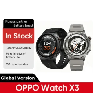 [Global Version] Smartwatch OPPO Watch X3 Ultra-Light Titanium Alloy Case 1.50" LTPO AMOLED Display 16-day Battery Life IP68 NFC