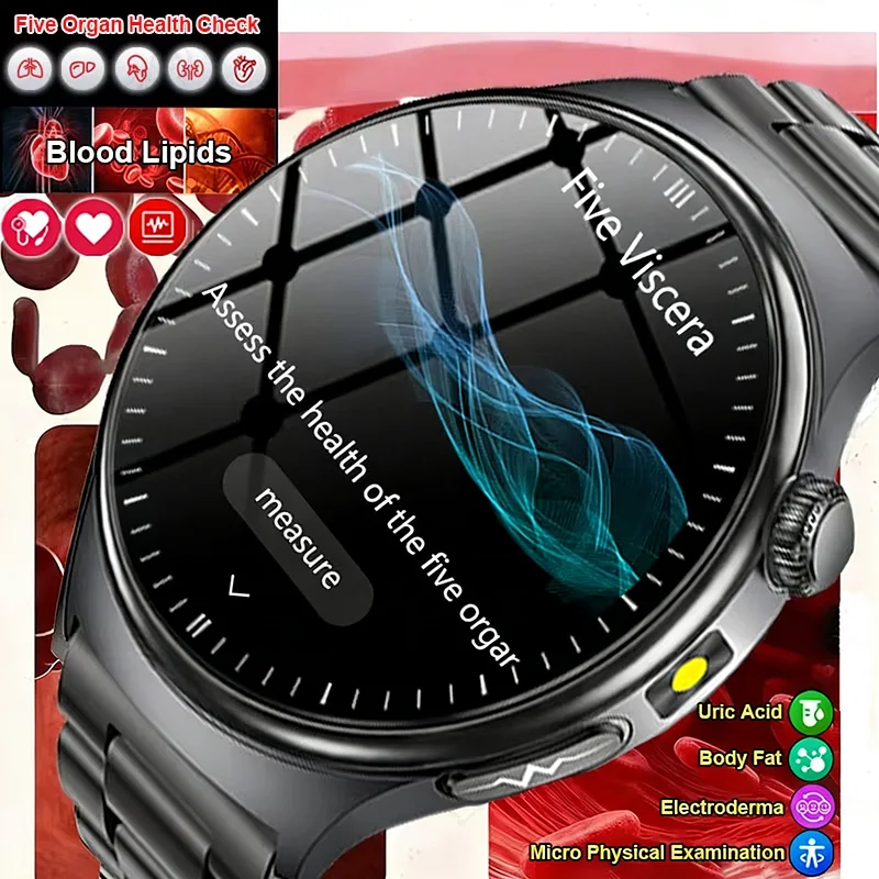 2026 New Accurate Diagnosis ECG Smart Watch Body Fat Blood oxygen BP Health Sport HD AMOLED Screen call Smart watch Men women