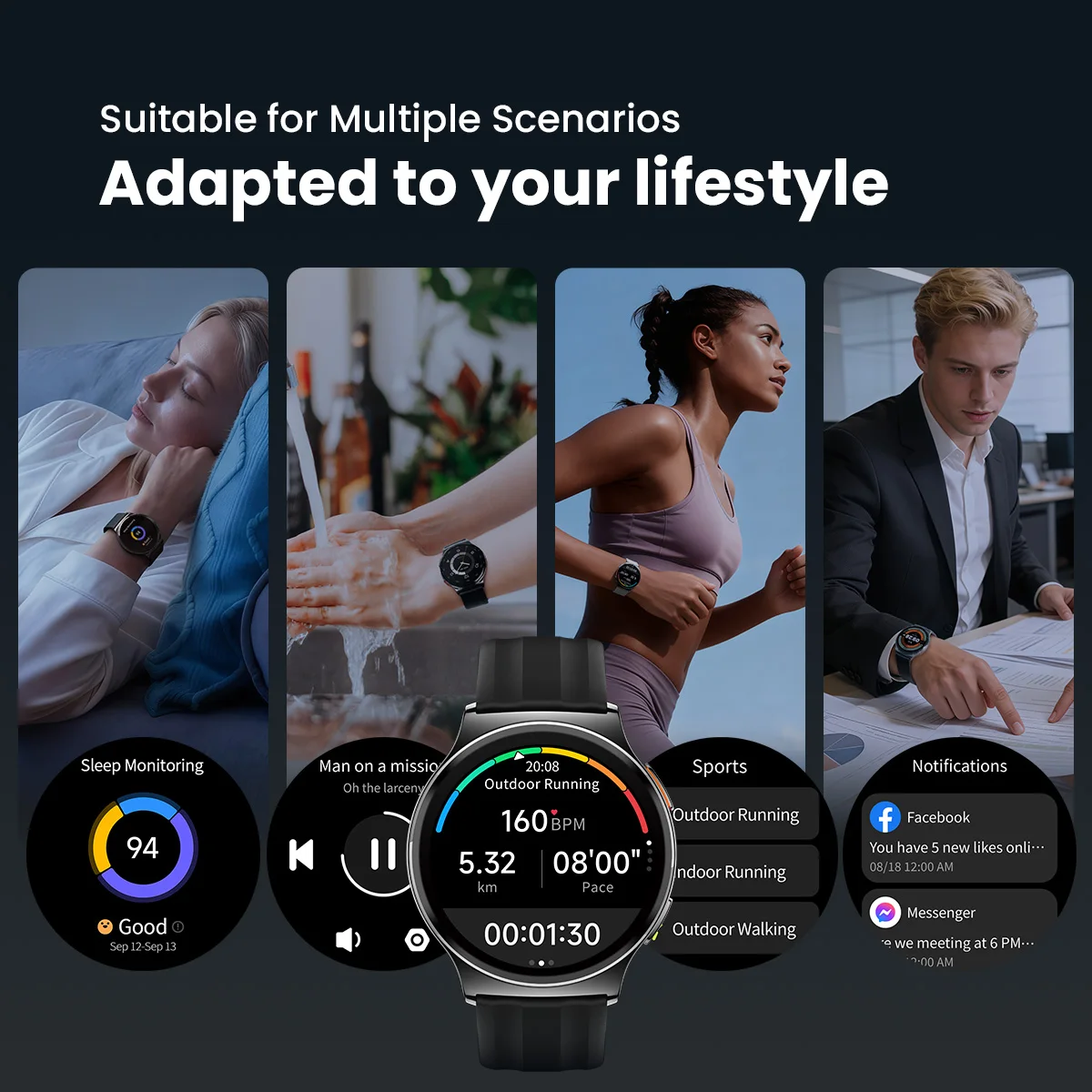HAYLOU Solar Lite 2 Smartwatch 1.43'' AMOLED Display 24h Health Monitoring 150+ Sports Modes Voice Calling Smart Watch 1ATM - Image 10