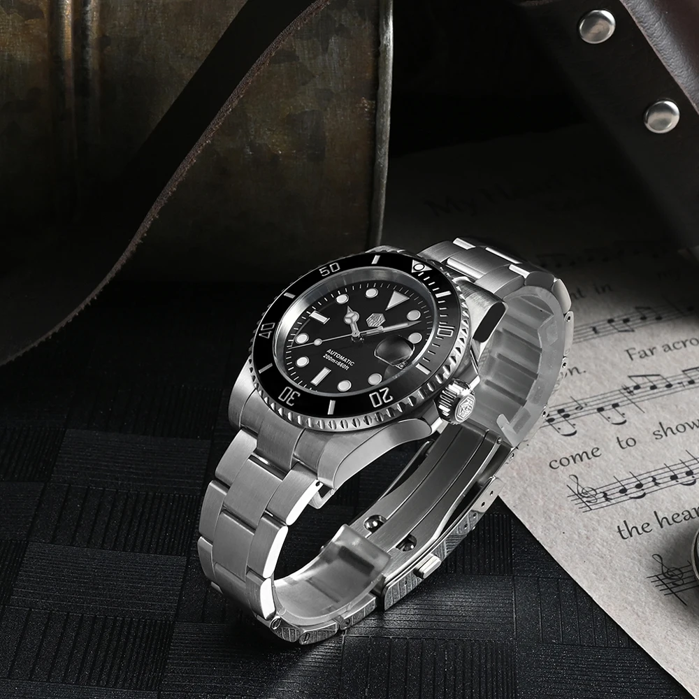 San Martin Watch New Upgraded Sub Men PT5000 ST2130 Automatic Diving Watches with Ceramic Bezel 200m Waterproof Sapphire SN0017G - Image 5