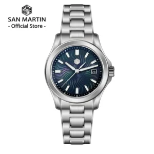 San Martin Official 39mm Guilloche MOP Dial Gada Watch Miyota 9015 Luxury Men's Automatic Mechanical Watches 10 ATM reloj SN0150