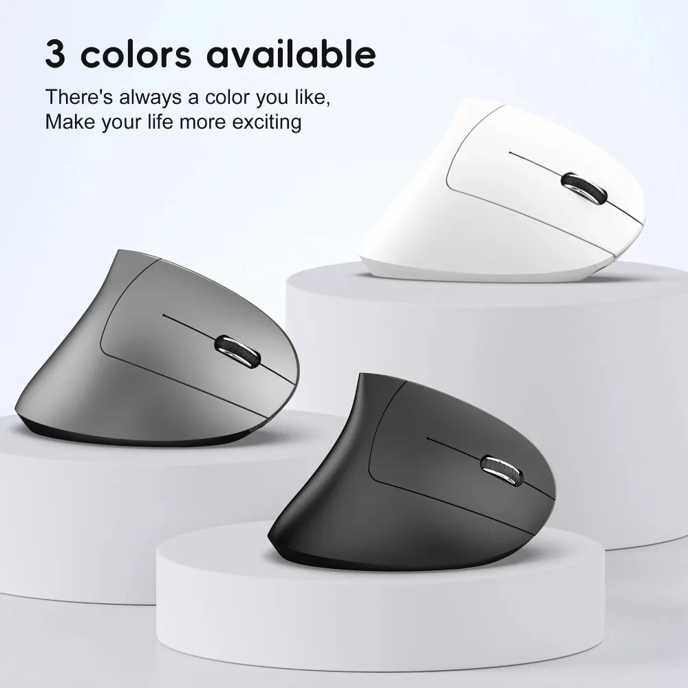 New Dual Mode Wireless Vertical Mouse Bluetooth 5.1 Silent Ergonomic 6 Buttons Type‑C 2400DPI Anti‑Mouse Hand for Office Laptop - Image 11