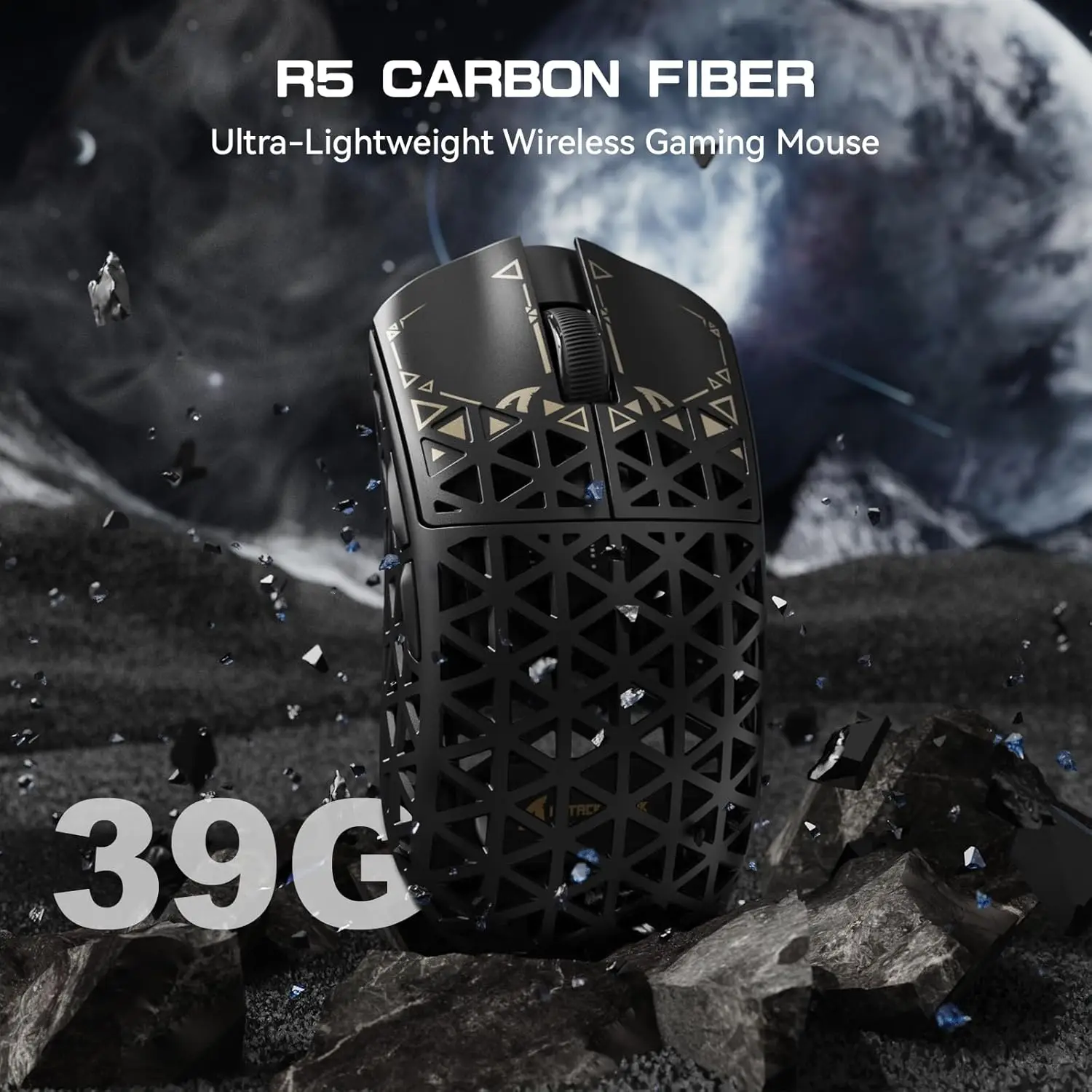 ATTACK SHARK R5 Ultra 39g Carbon Fiber 8000Hz Wireless Gaming Mouse, 42000DPI, PAW3950MAX Sensor, Nordic 52840 Chip, Tri-Mode - Image 4